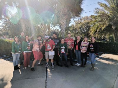 Monroe Aerospace christmas sweater 2018